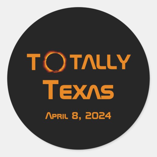 Sticker Rond Totalement Texas 2024 Solar Eclipse (Devant)