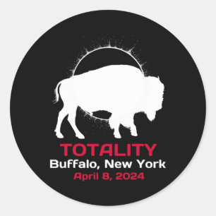 Sticker Rond Totalité de l'éclipse solaire de New York 8 avril