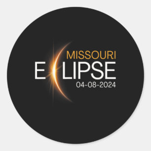 Sticker Rond Totalité du Missouri 2024 Eclipse Missouri Solaire