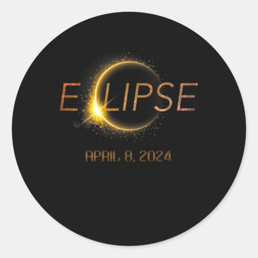 Sticker Rond Totalité Éclipse 4.08.24 Total Éclipse Solaire 202 (Devant)