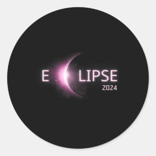 Sticker Rond Totalité Éclipse solaire 2024 Total Éclipse solair