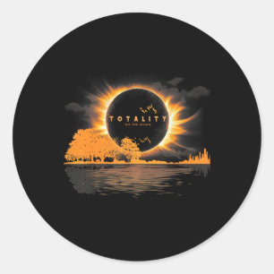 Sticker Rond Totalité guitare 04 08 24 Total Solaire Eclipse 20