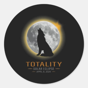 Sticker Rond Totalité Printemps 4 08 24 Total Éclipse Solaire L