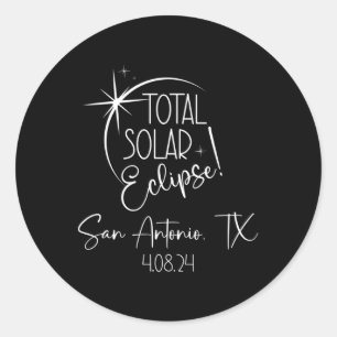 Sticker Rond Totalité San Antonio Tx Total Éclipse Solaire Avri