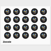 Sticker Rond Totalité Solaire Eclipse 2024 Starry Night Van Gog (Feuille)