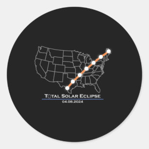 Sticker Rond Totalité Total Éclipse Solaire 8 avril 2024