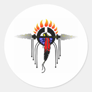 Sticker Rond Totem indien