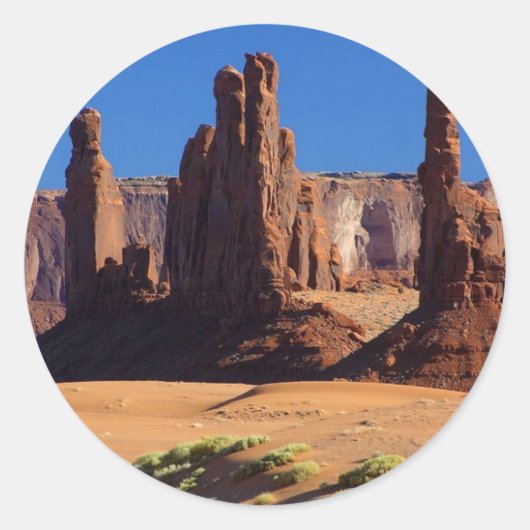 Sticker Rond Totem Pole À Monument Valley (Devant)