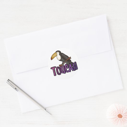 STICKER ROND TOUCAN (Enveloppe)