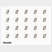 Sticker Rond Toucan at Music with Microphone (Feuille)