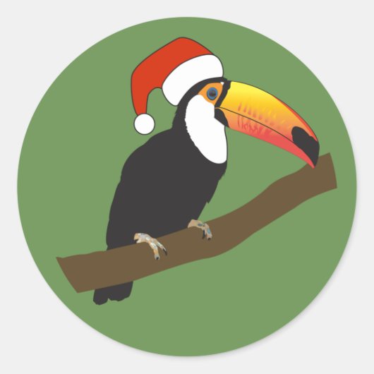 Sticker Rond Toucan de Noël illusima (Devant)