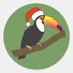 Sticker Rond Toucan de Noël illusima