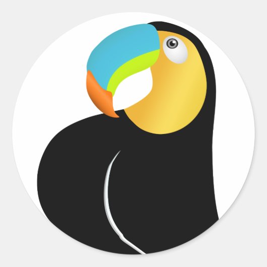 Sticker Rond Toucan Focus. (Devant)