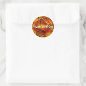 Sticker Rond Touch of Fall, Joyeux anniversaire, maman orange (Sac)