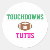 Sticker Rond Touchdowns ou Tutus Genre Reveal (Devant)