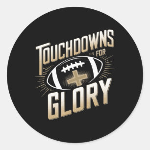 Sticker Rond Touchdowns pour la gloire Christian Football Homme