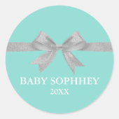 Sticker Rond Touche de Baby Silver Sprinkle Shower (Devant)