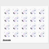Sticker Rond Touche de couleurs aquarelles (Feuille)