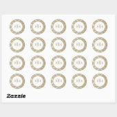Sticker Rond Touche d'or (Feuille)