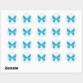Sticker Rond Touche papillon (Turquoise-simple) (Feuille)