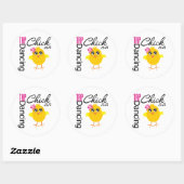 Sticker Rond Toucher Dancing Chick (Feuille)