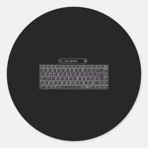 Sticker Rond Touches de clavier de mème drôle 67