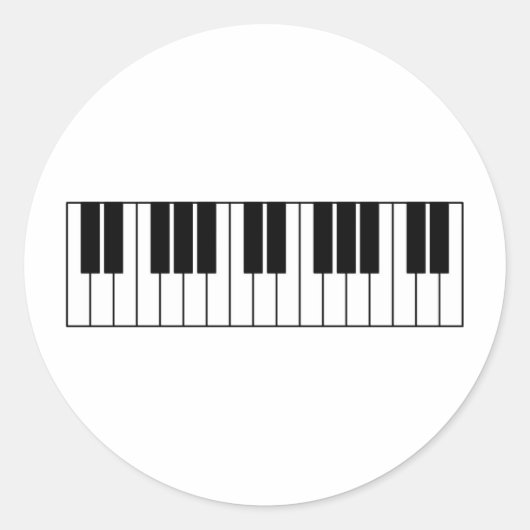 Sticker Rond Touches de piano (Devant)