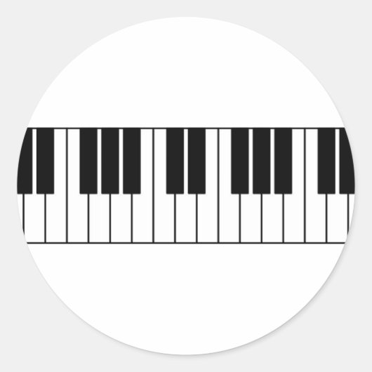 Sticker Rond Touches de piano (Devant)
