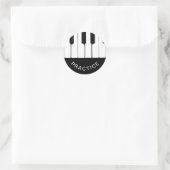 Sticker Rond Touches de piano, "PRATIQUE" (Sac)