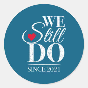 Sticker Rond Toujours depuis 2021 5e Mariage
