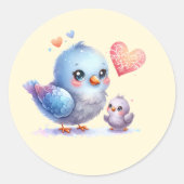 Sticker Rond Toujours ma mère - Bird maman & Baby (Devant)