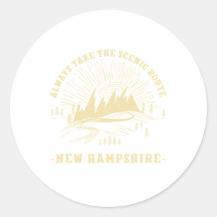 Sticker Rond Toujours Prendre La Route Scénique Randonnée Dans