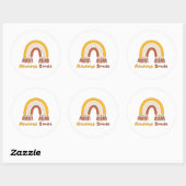 Sticker Rond Toujours sourire motivation arc-en-ciel jaune & ma (Feuille)