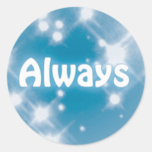Sticker Rond Toujours sur un Motif Blue Star