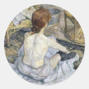Sticker Rond Toulouse-Lautrec - Rousse / La Toilette