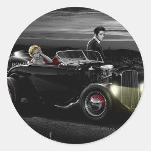 Sticker Rond Tour B&W de joie