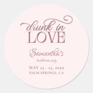 Sticker Rond Tour de champagne Amoureux ivres Rose Enterrement 