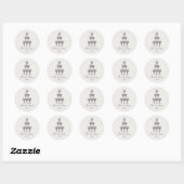 Sticker Rond Tour de champagne Doodle Nom personnalisé Mariage (Feuille)
