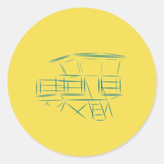 Sticker Rond Tour de garde-vie classique (Devant)