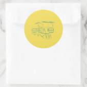 Sticker Rond Tour de garde-vie classique (Sac)