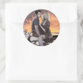 Sticker Rond Tour du coucher du soleil (Sac)