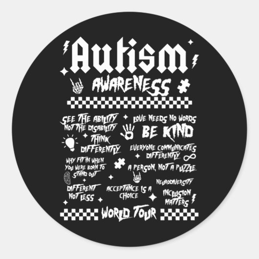 Sticker Rond Tour du monde d'Autisme (Devant)