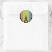 Sticker Rond Tour Eiffel à Paris Triptyque (Sac)