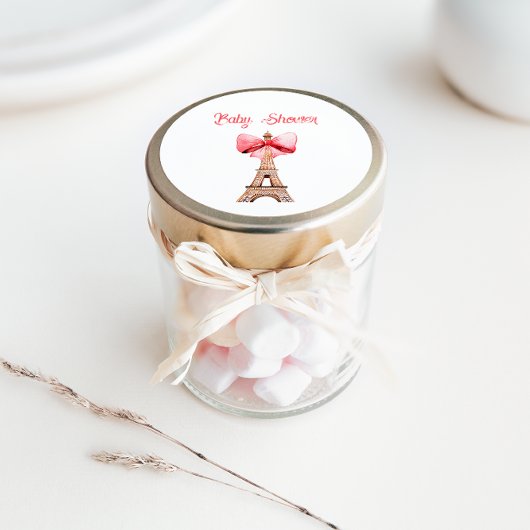 Sticker Rond Tour Eiffel Baby shower Paris