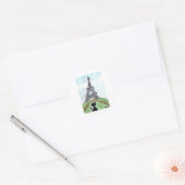 STICKER ROND TOUR EIFFEL CHAT NOIR (Enveloppe)