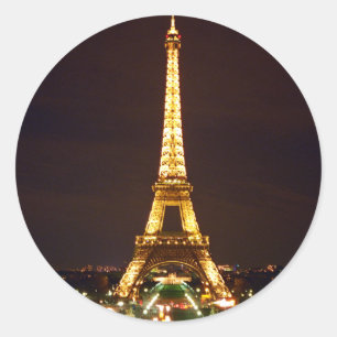 Sticker Rond Tour Eiffel en soirée