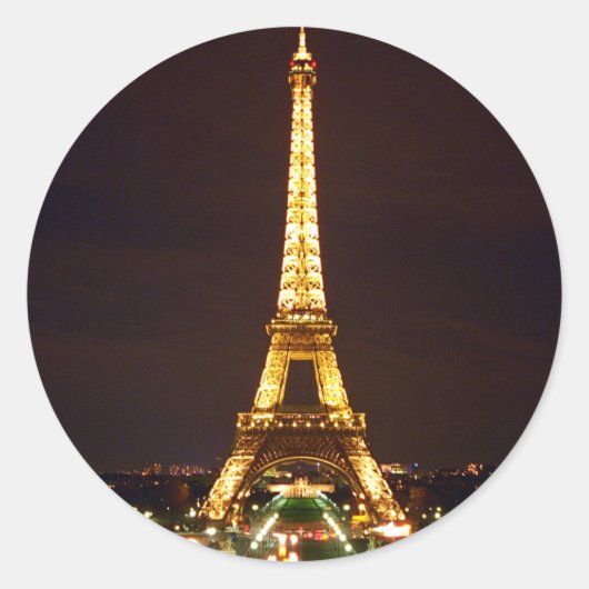 Sticker Rond Tour Eiffel en soirée (Devant)