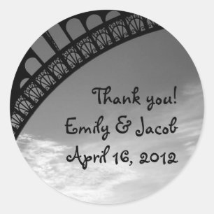 Sticker Rond Tour Eiffel Mariage Faveur Tags