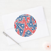 Sticker Rond Tour Eiffel, Motif France (Enveloppe)