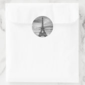 Sticker Rond Tour Eiffel noir et blanc Paris France (Sac)